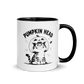 Pumpkin Head Colored Mug – Black 11 oz, handle on right