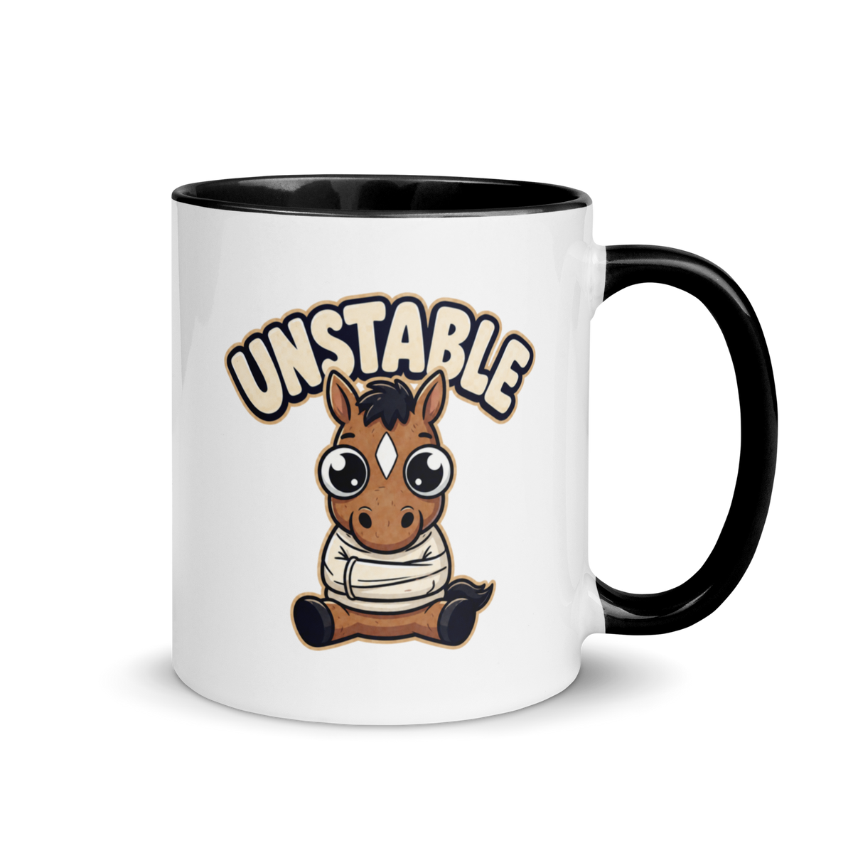 Unstable Colored Mug – Black 11 oz, handle on right