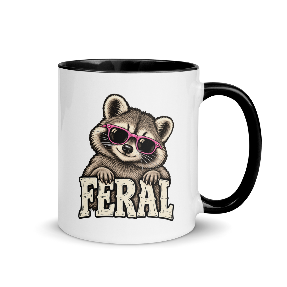 Feral Raccoon Colored Mug