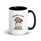 Jimothy Is My Spirit Animal Colored Mug – Black 15 oz, handle on right