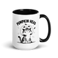 Pumpkin Head Colored Mug – Black 15 oz, handle on right