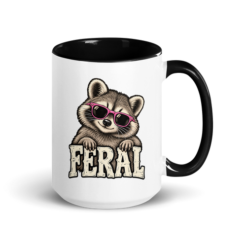 Feral Raccoon Colored Mug