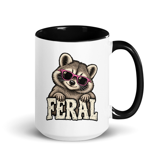 Feral Raccoon Colored Mug
