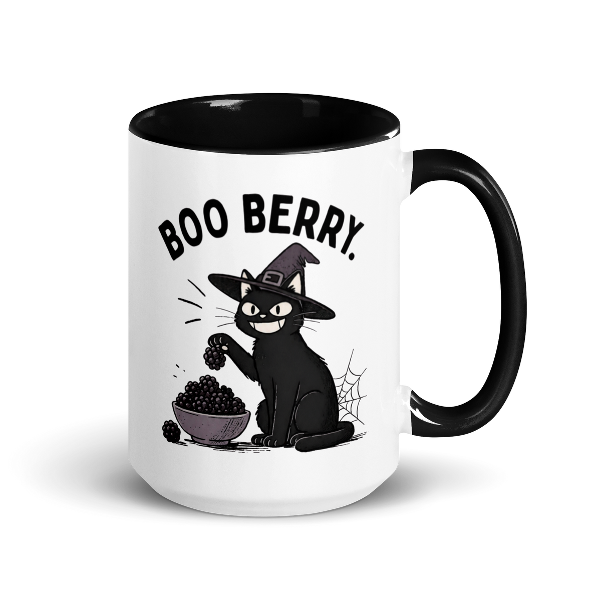 Boo Berry Mug in Black, 15 oz, right