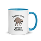 Jimothy Is My Spirit Animal Colored Mug – Blue 11 oz, handle on right