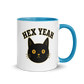 Hex Yeah Colored Mug – Blue 11 oz, handle on right