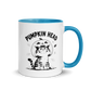 Pumpkin Head Colored Mug – Blue 11 oz, handle on right