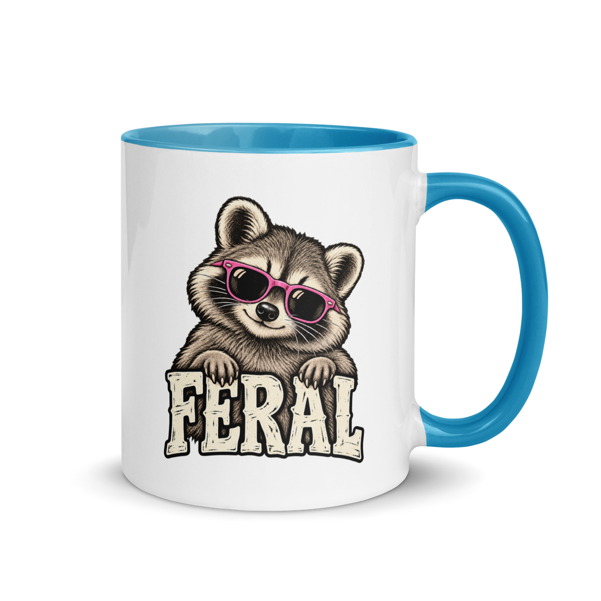 Feral Raccoon Colored Mug