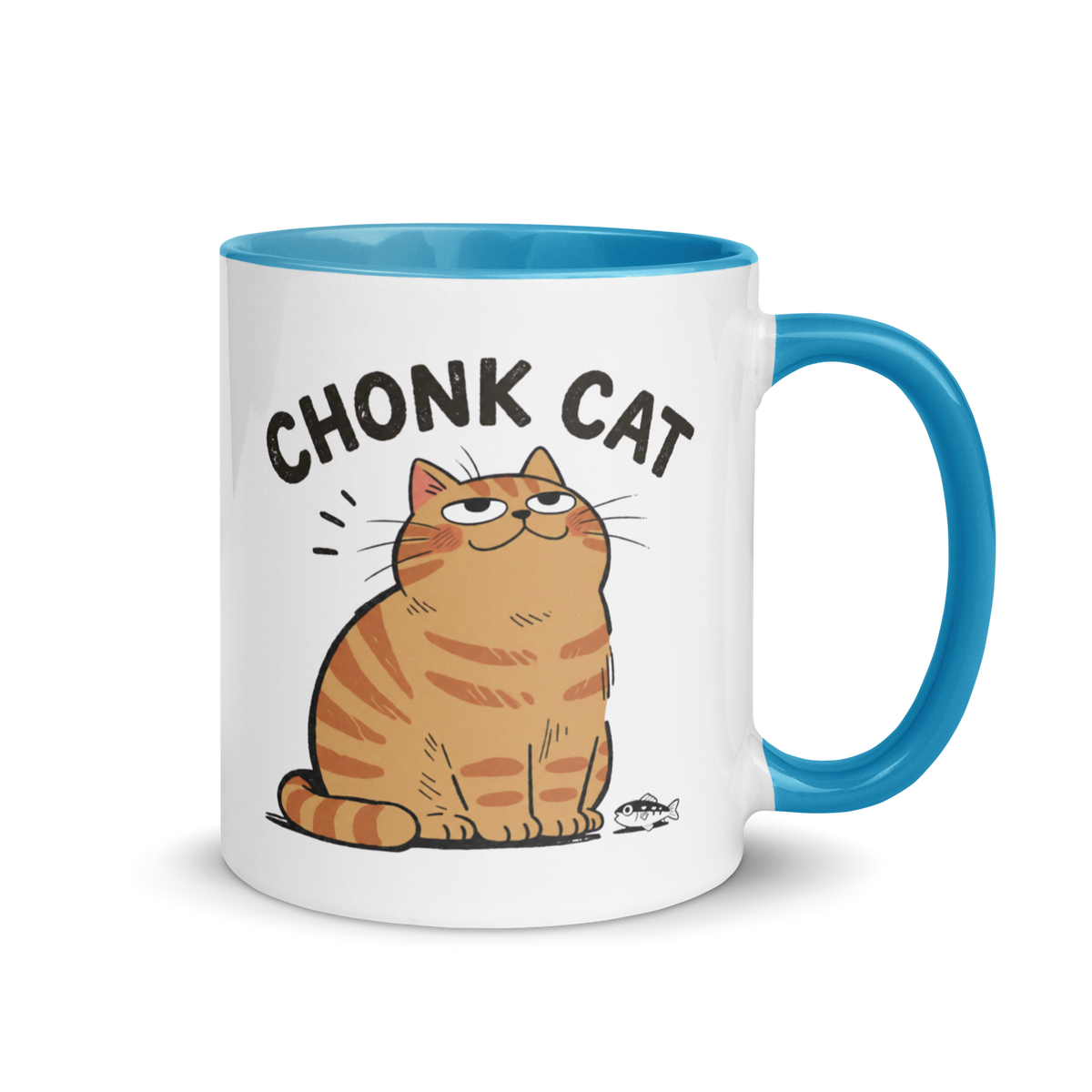 Chonk Cat Mug in Blue, 11 oz, right