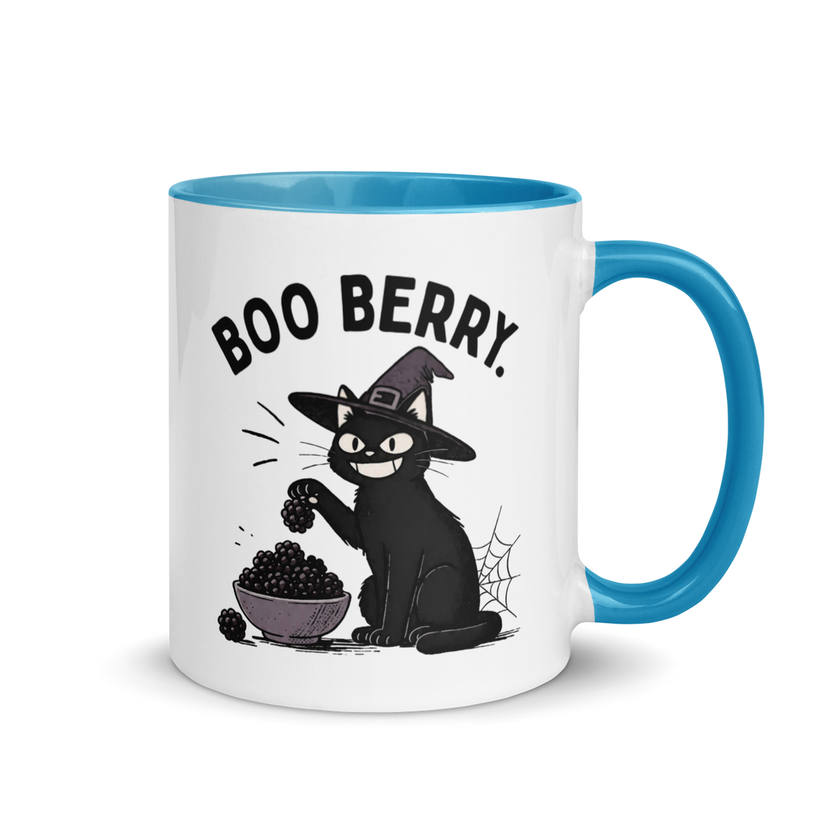 Boo Berry Mug in Blue, 11 oz, right