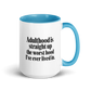 Adulthood Is the Worst Colored Mug – Blue 15 oz, handle on right