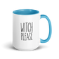 Witch, Please Colored Mug – Blue 15 oz, handle on right