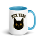 Hex Yeah Colored Mug – Blue 15 oz, handle on right