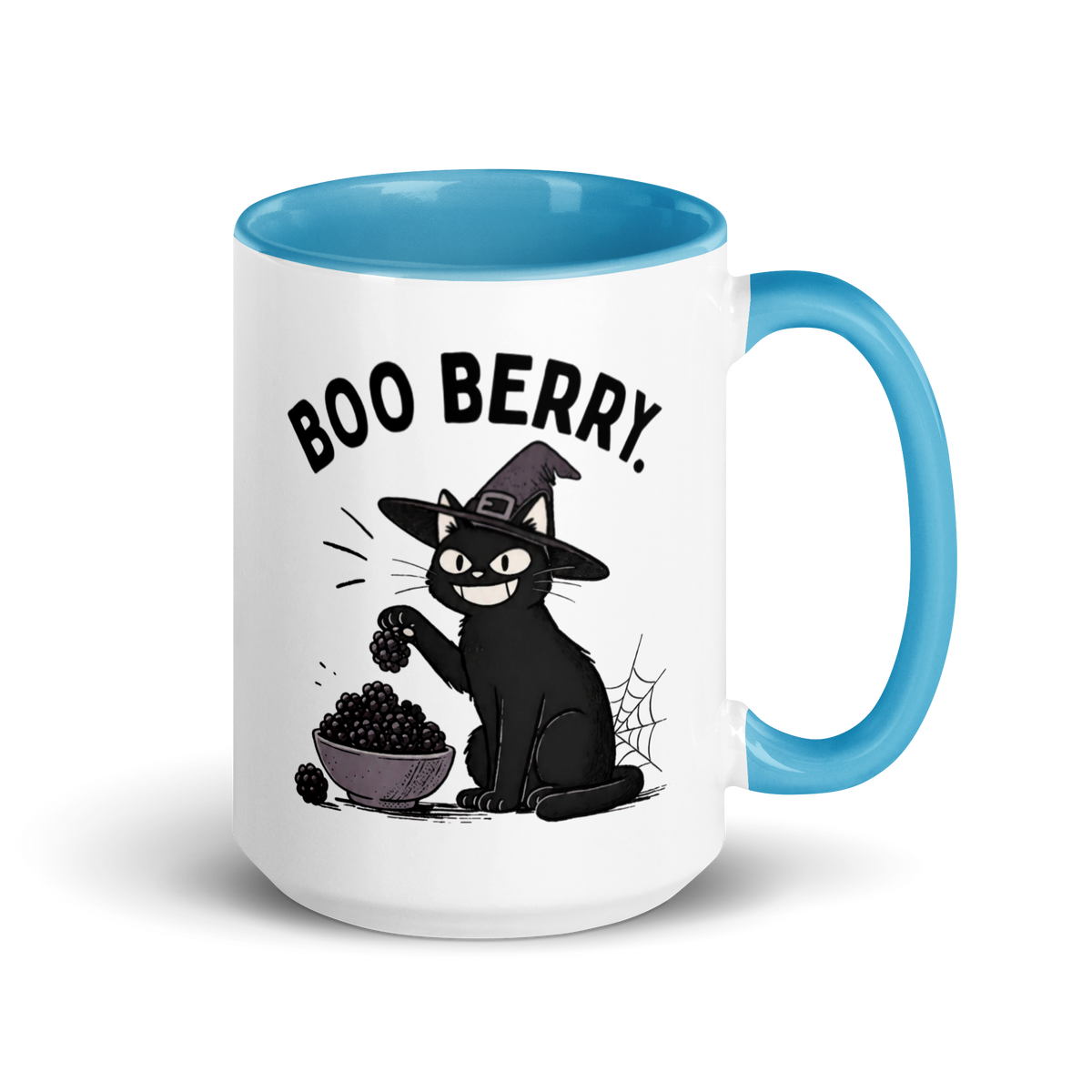 Boo Berry Mug in Blue, 15 oz, right
