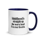 Adulthood Is the Worst Colored Mug – Dark Blue 11 oz, handle on right
