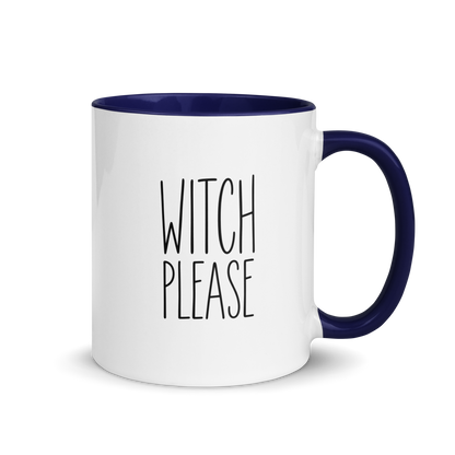 Witch, Please Colored Mug – Dark Blue 11 oz, handle on right