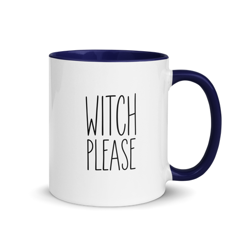 Witch, Please Colored Mug – Dark Blue 11 oz, handle on right