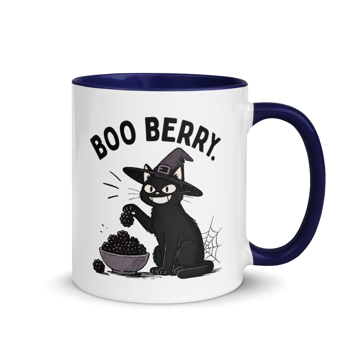 Boo Berry Mug in Dark Blue, 11 oz, right