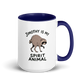 Jimothy Is My Spirit Animal Colored Mug – Dark Blue 15 oz, handle on right