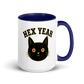 Hex Yeah Colored Mug – Dark Blue 15 oz, handle on right