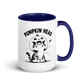 Pumpkin Head Colored Mug – Dark Blue 15 oz, handle on right