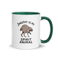 Jimothy Is My Spirit Animal Colored Mug – Dark Green 11 oz, handle on right