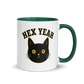 Hex Yeah Colored Mug – Dark Green 11 oz, handle on right
