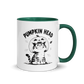 Pumpkin Head Colored Mug – Dark Green 11 oz, handle on right
