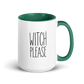 Witch, Please Colored Mug – Dark Green 15 oz, handle on right