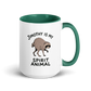 Jimothy Is My Spirit Animal Colored Mug – Dark Green 15 oz, handle on right