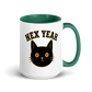 Hex Yeah Colored Mug – Dark Green 15 oz, handle on right