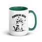 Pumpkin Head Colored Mug – Dark Green 15 oz, handle on right