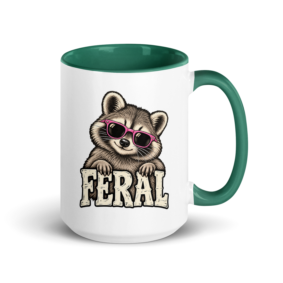 Feral Raccoon Colored Mug