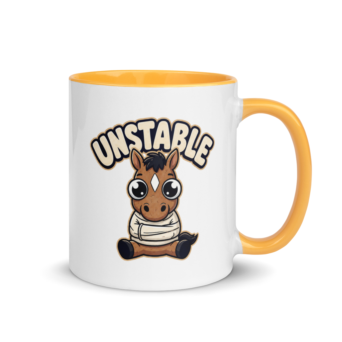 Unstable Colored Mug – Golden Yellow 11 oz, handle on right
