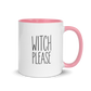Witch, Please Colored Mug – Pink 11 oz, handle on right