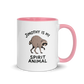 Jimothy Is My Spirit Animal Colored Mug – Pink 11 oz, handle on right