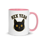 Hex Yeah Colored Mug – Pink 11 oz, handle on right