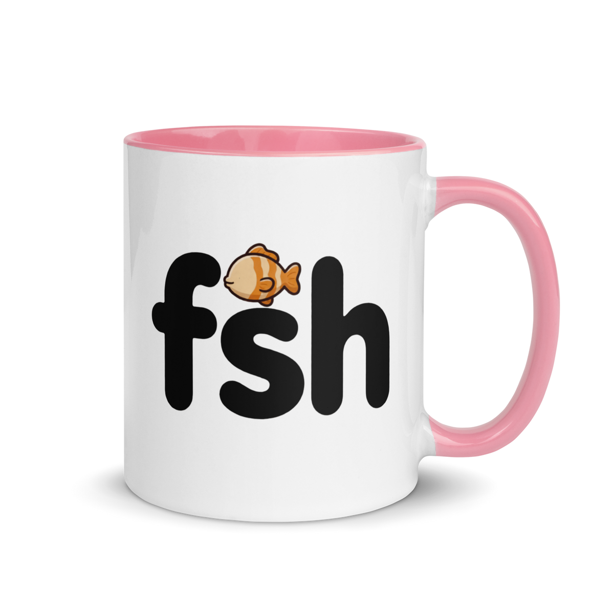 What Do You Call a Fish With No Eye? Colored Mug – Pink 11 oz, handle on right