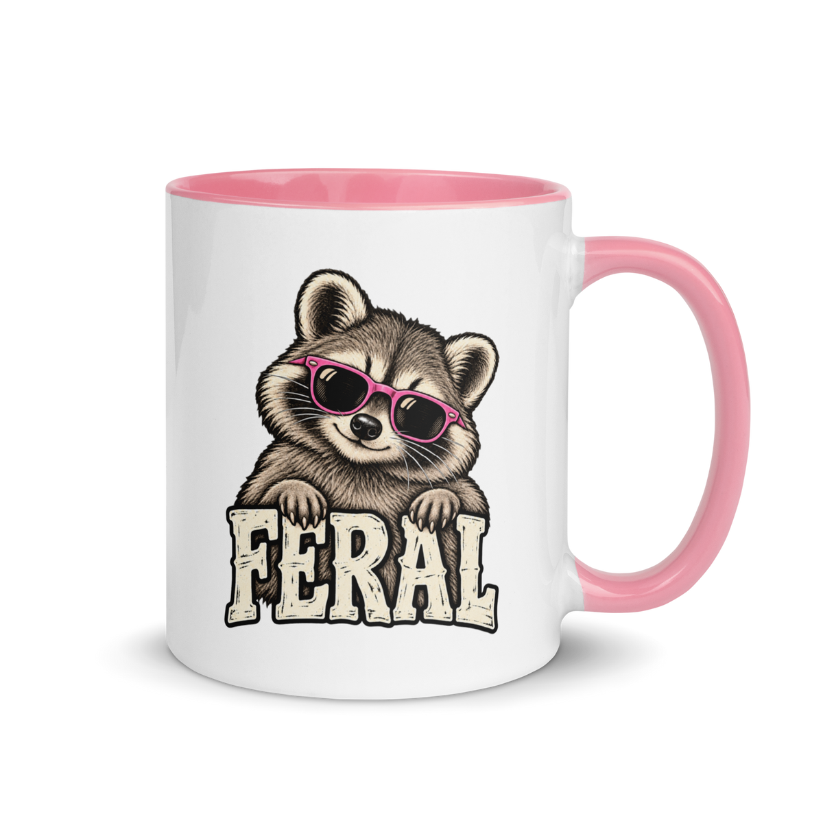 Feral Raccoon Colored Mug