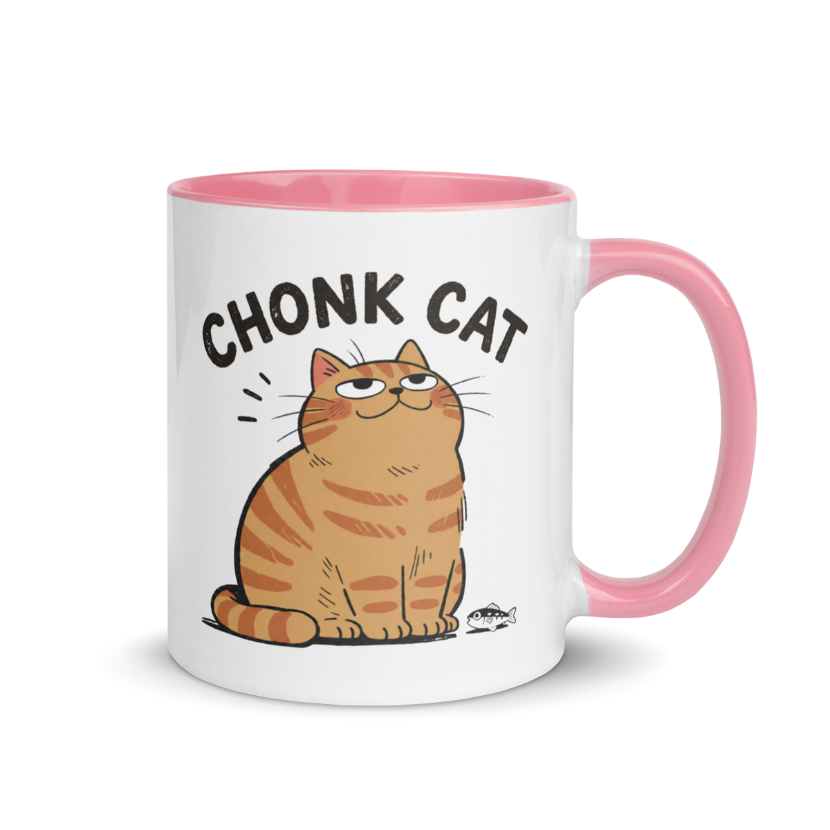 Chonk Cat Mug in Pink, 11 oz, right