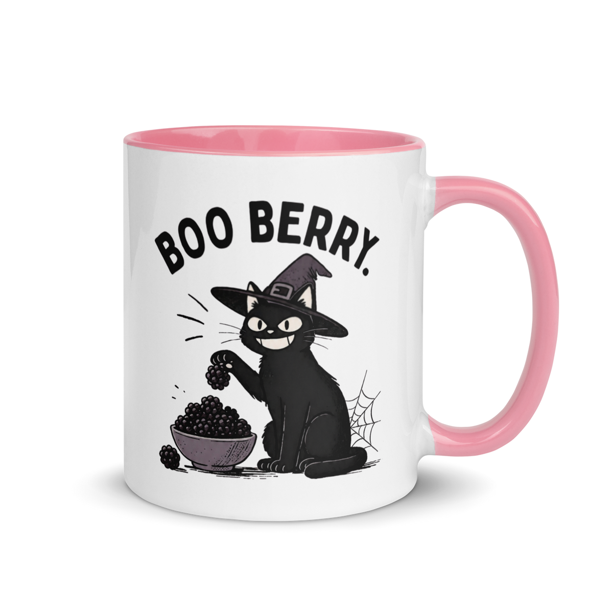 Boo Berry Mug in Pink, 11 oz, right