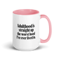 Adulthood Is the Worst Colored Mug – Pink 15 oz, handle on right