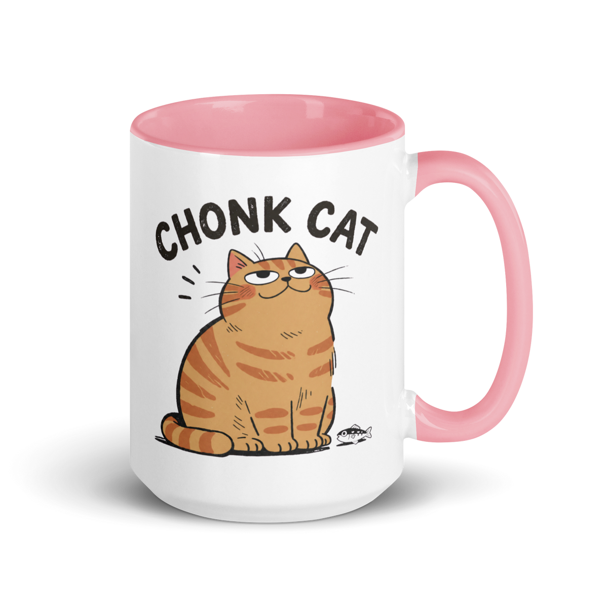 Chonk Cat Mug in Pink, 15 oz, right