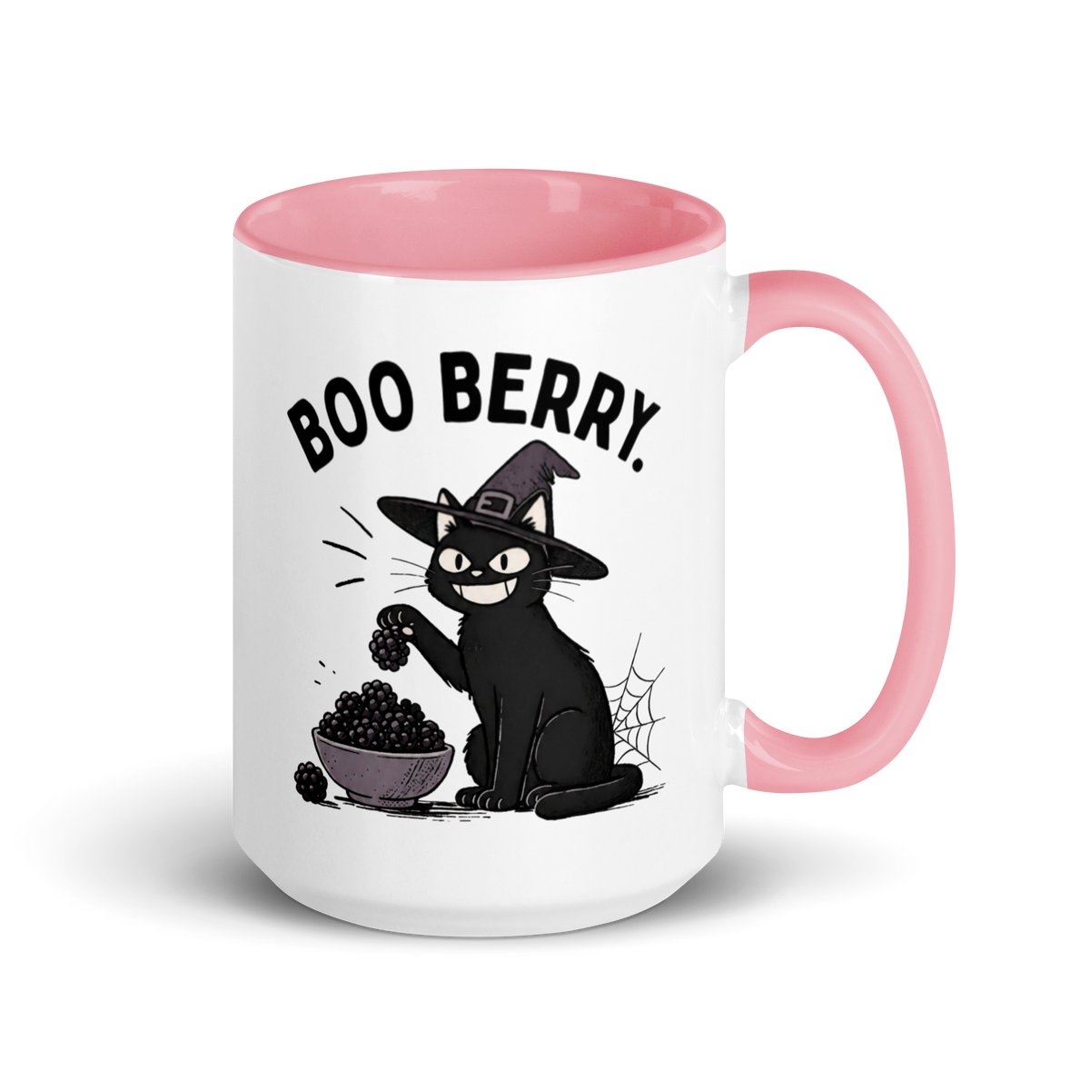 Boo Berry Mug in Pink, 15 oz, right