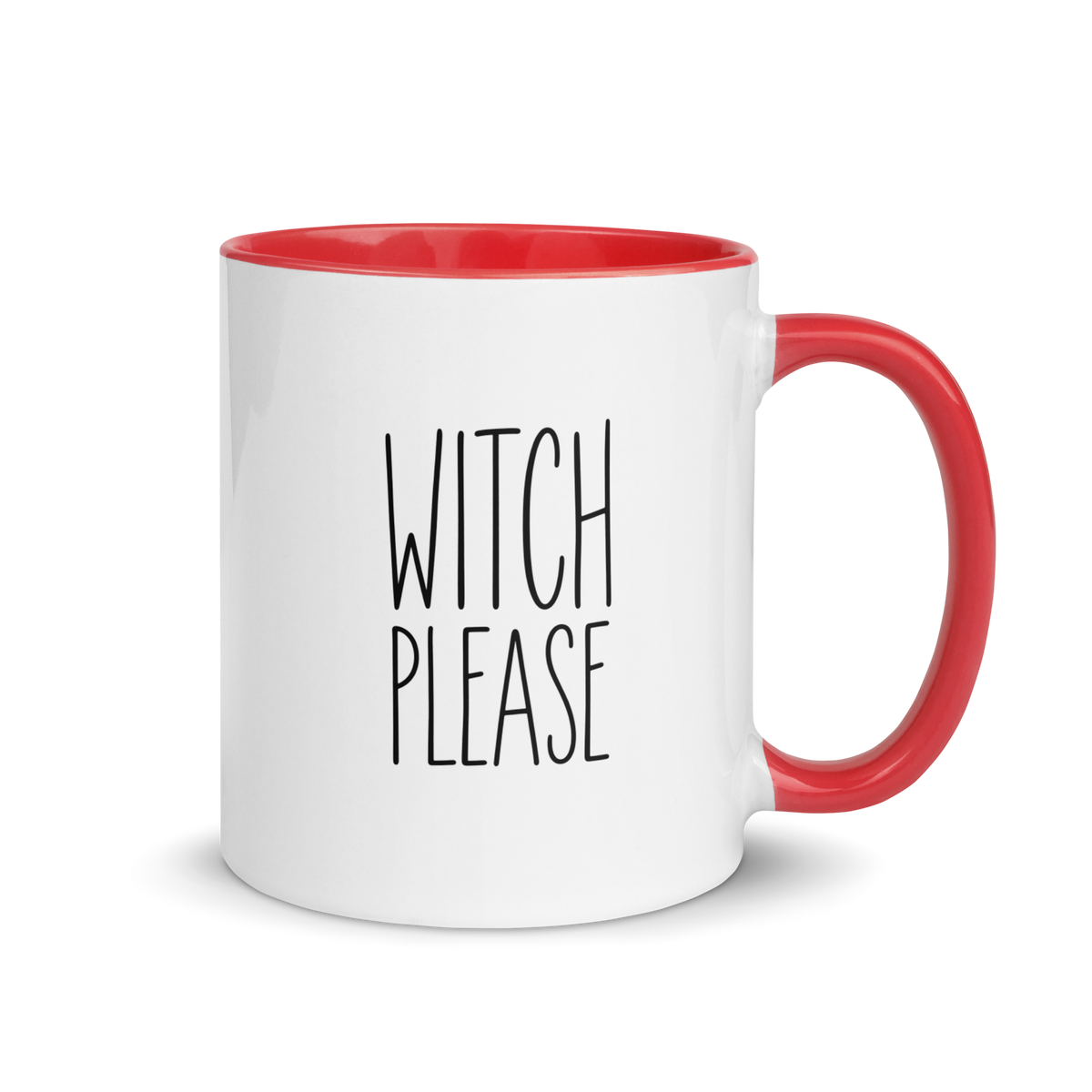 Witch, Please Colored Mug – Red 11 oz, handle on right