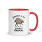 Jimothy Is My Spirit Animal Colored Mug – Red 11 oz, handle on right