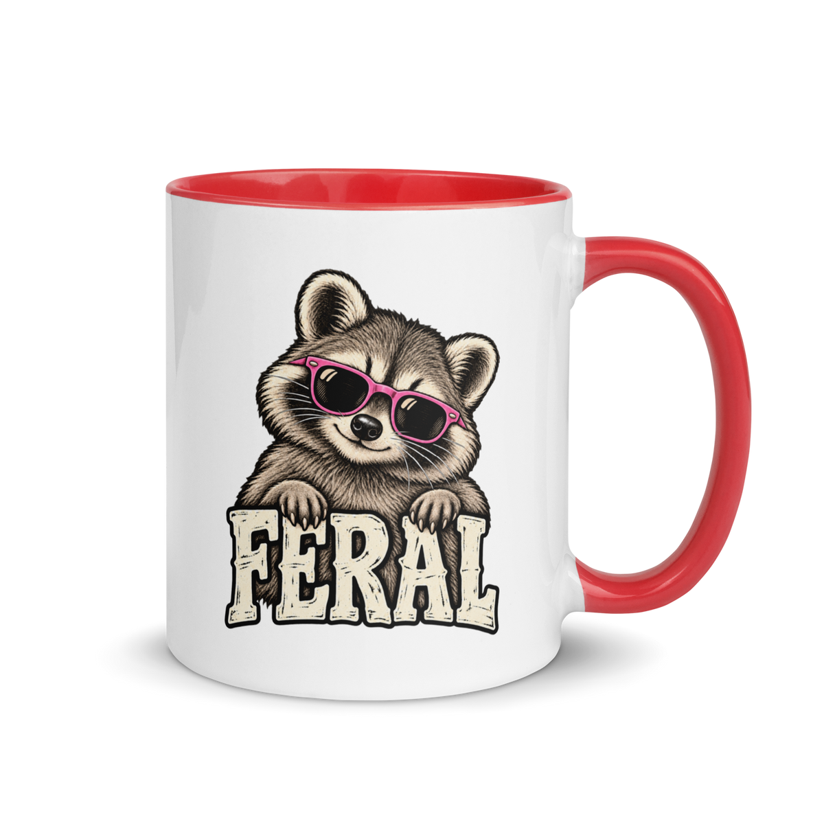 Feral Raccoon Colored Mug