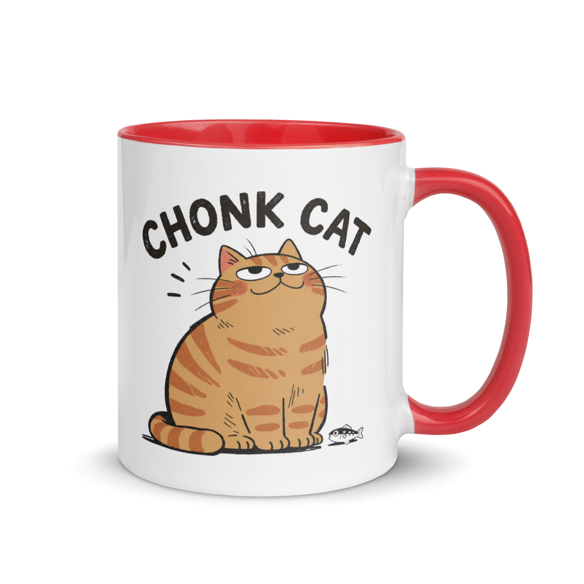 Chonk Cat Mug in Red, 11 oz, right