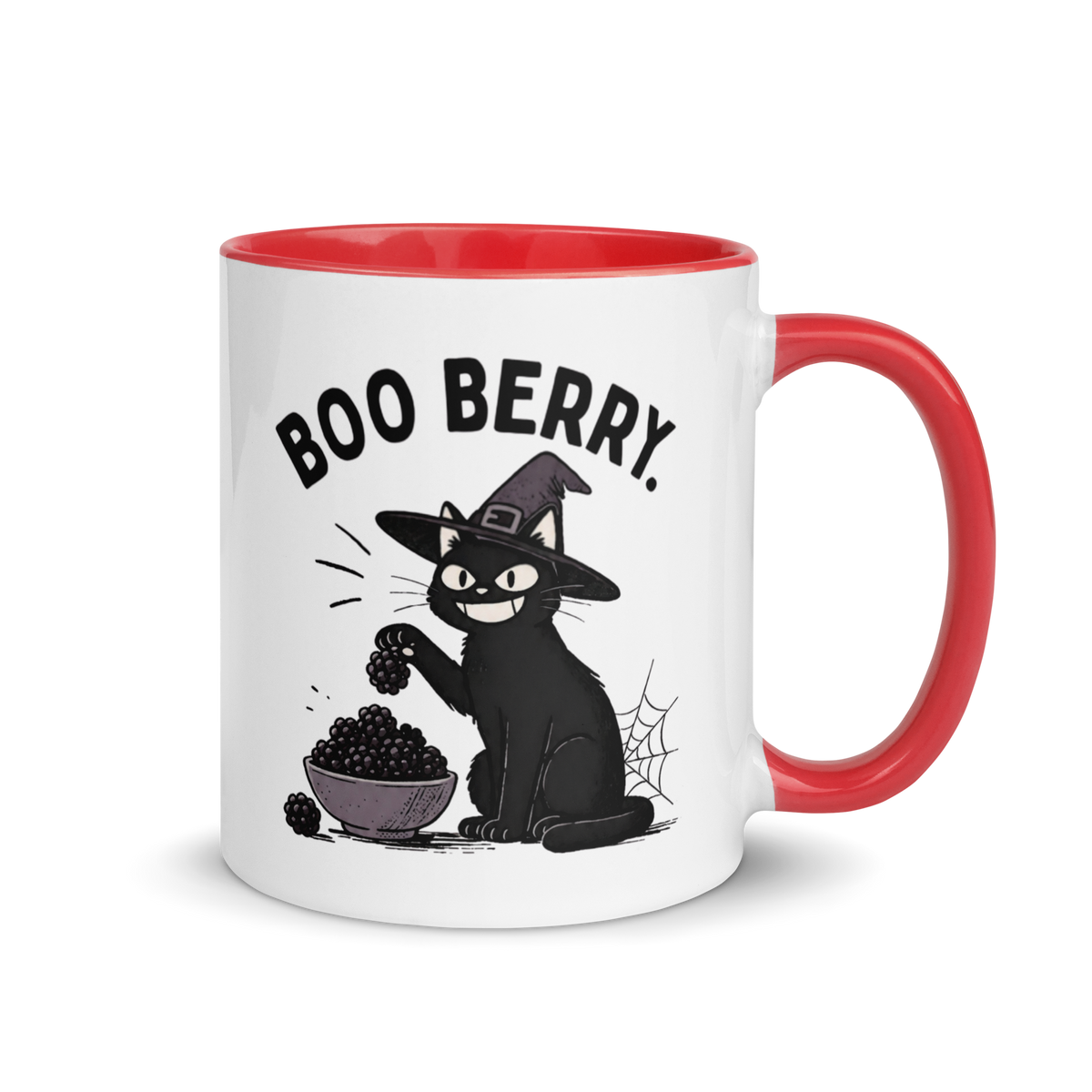 Boo Berry Mug in Red, 11 oz, right