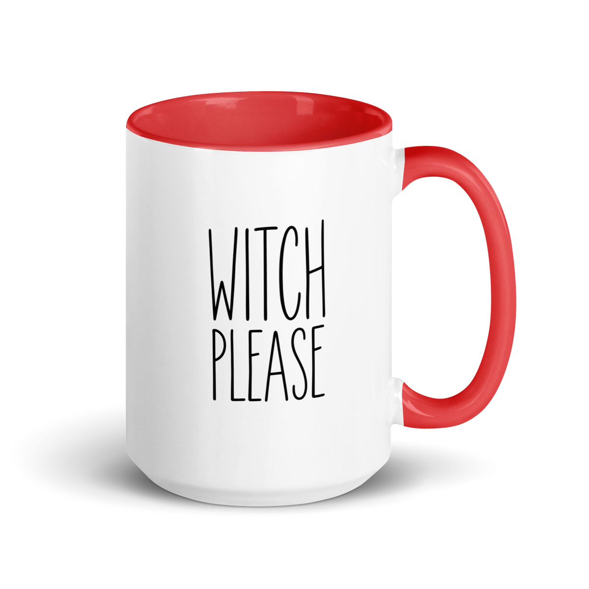 Witch, Please Colored Mug – Red 15 oz, handle on right